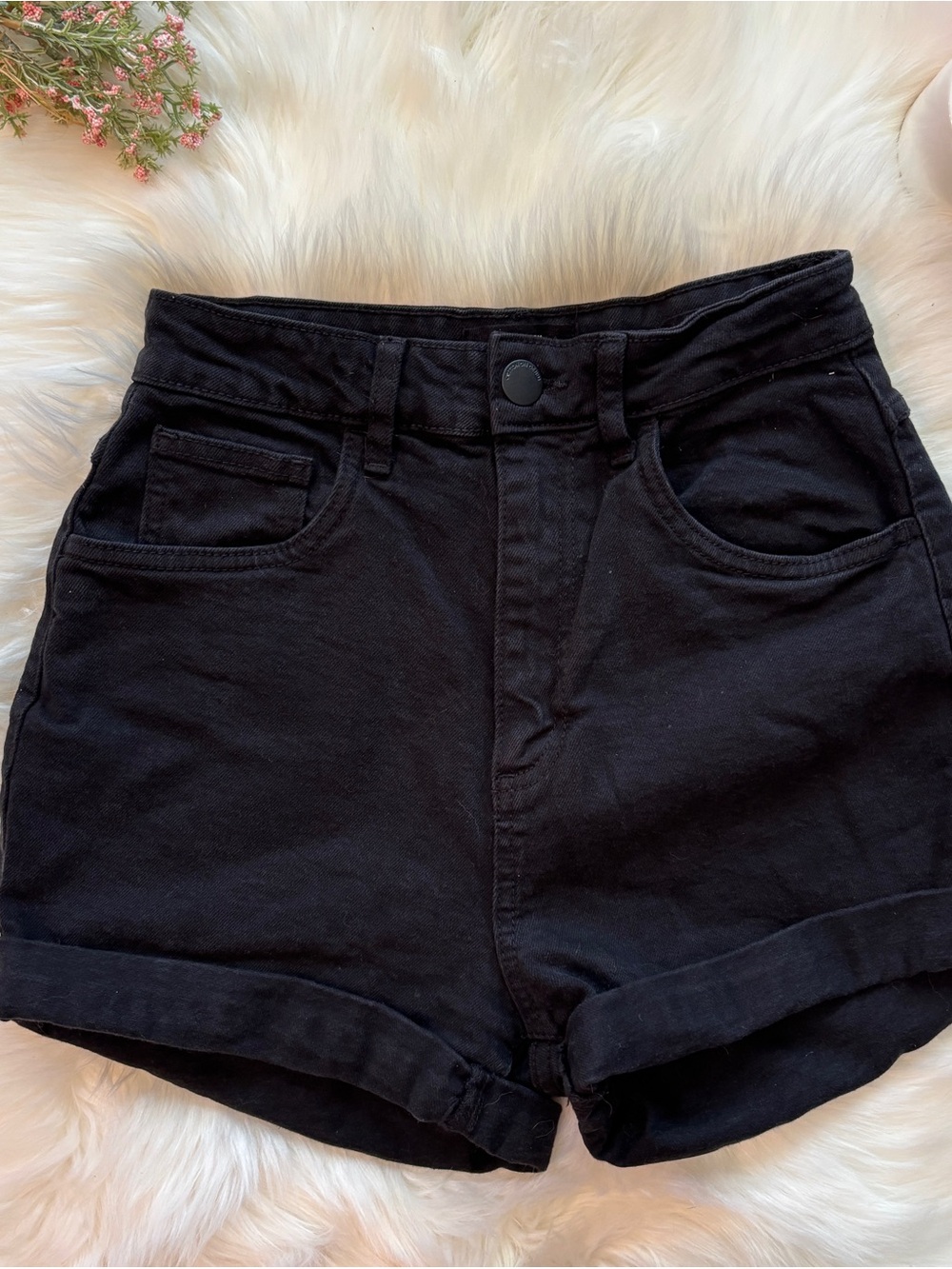 Cotton On High Rise Stretch Rolled Hem Denim Shorts